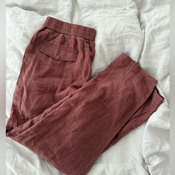 NWT Athleta Cabo Retreat linen wide leg pants - Picture 4 of 6